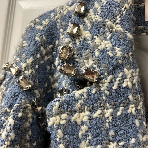 NWT $695 Cinq à Sept Mckenzie Bejeweled Tweed Coat - Picture 8 of 12
